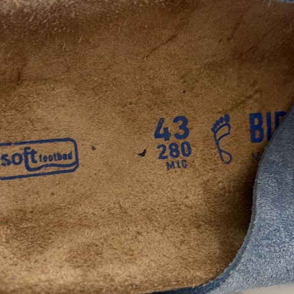 NWT Birkenstock Unisex Arizona soft slide sandals in elemental blue Size 43/10 - Picture 8 of 9